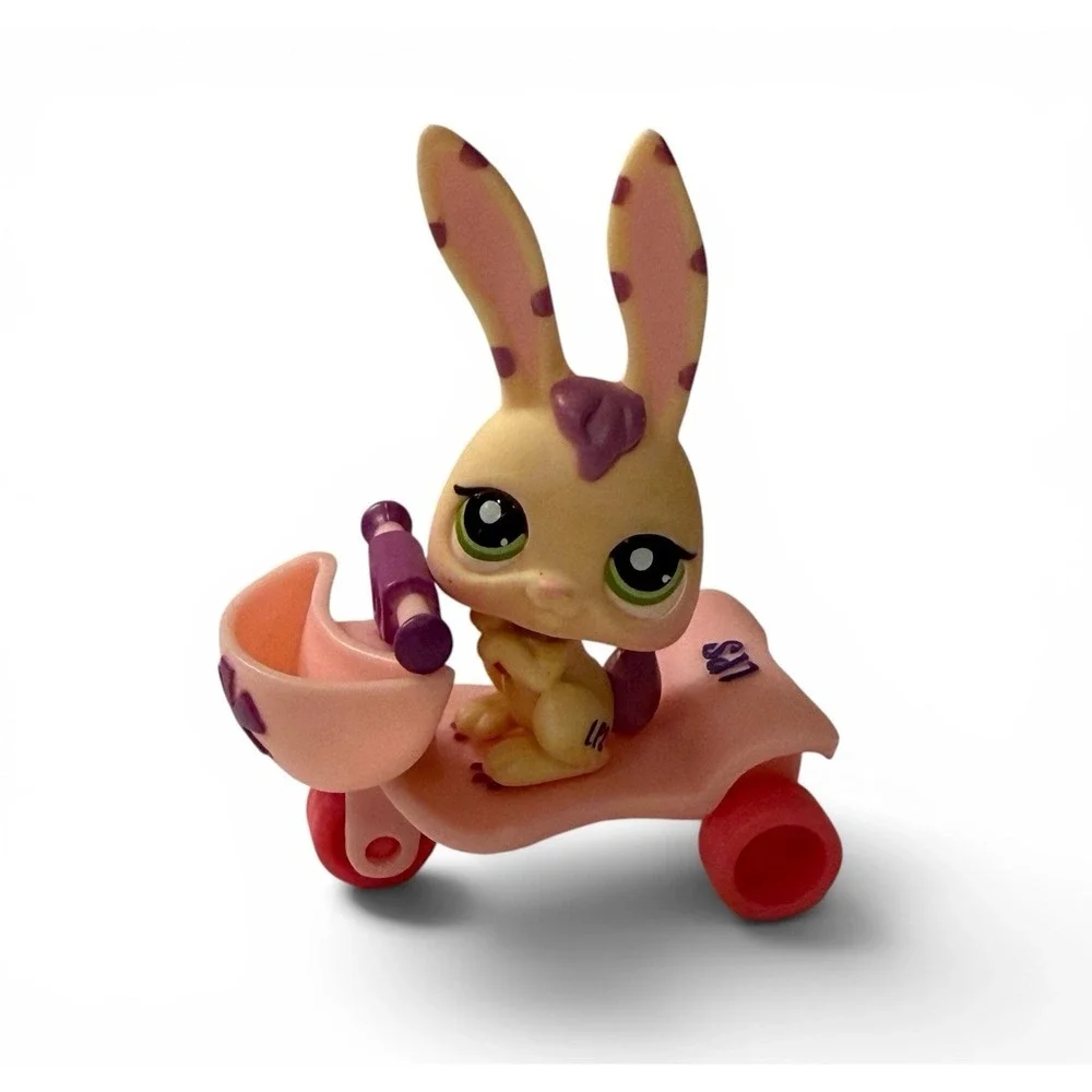 Littlest Pet Shop Rabbit 1845 Pets On The Go Complete Scooter Carrots Glasses